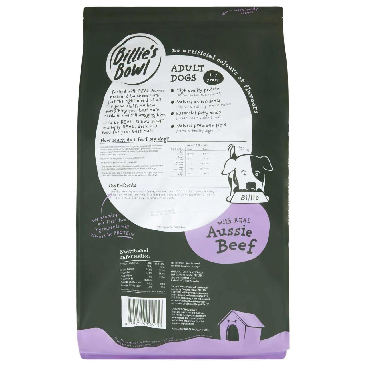 Billie's bowl dog food review