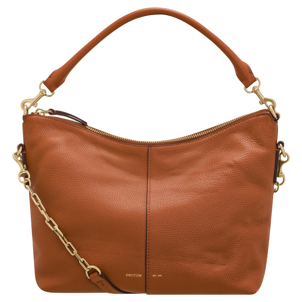 Oroton lilly zip top hobo