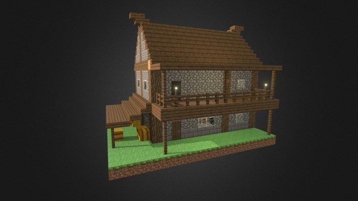 Minecraft house 3d models sketchfab model